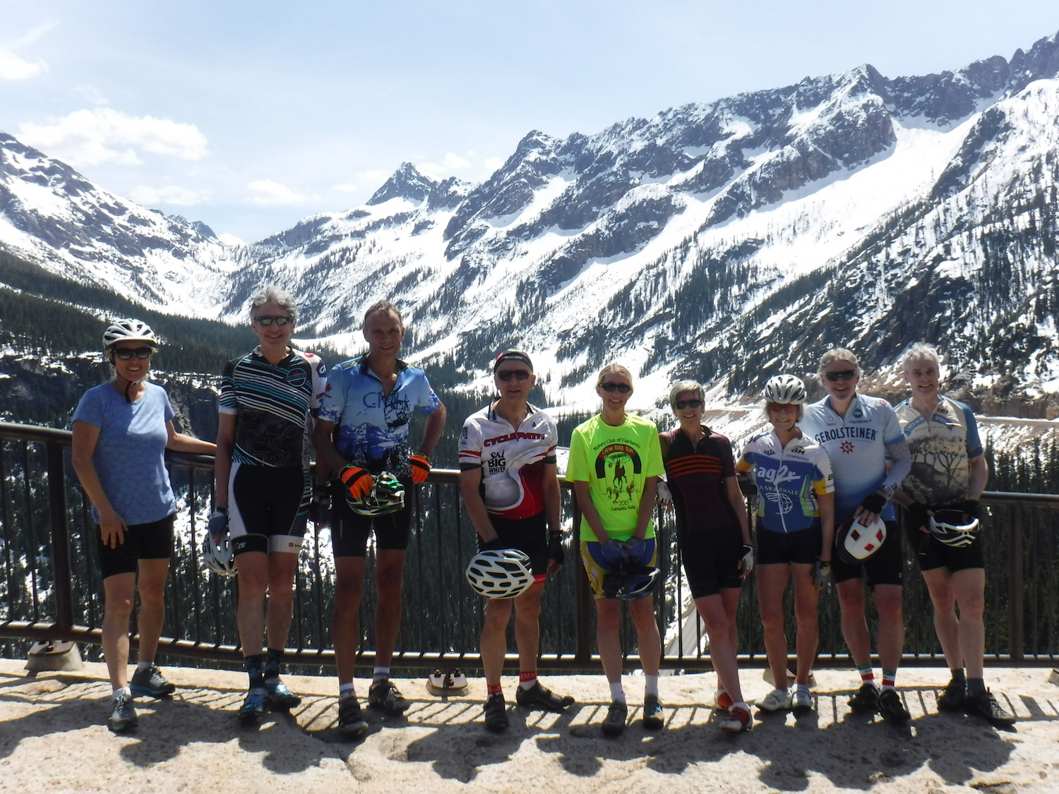 The crew at the top of Washington Pass